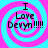 Four identical display 'I Love Devyn!!!!!' text over pink and cyan spiral backgrounds with pixelated lettering