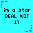 Pixelated text and star symbols on a cyan background with repeated patterns.