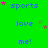 Green background with blue text reading 'sports', 'love', and 'me!' arranged in a pattern, accented by pink and green star shapes