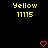 Yellow text 'Yellow' and numeric code '11115' appear above two red pixelated hearts on a black background.