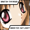 nine pixel-art showing a character's face with changing eye expressions and text bubbles reading "WHAT DO YOU HEAR" and "WHEN YOU SAY LOVE?"