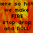 Pixelated text on a fiery background with repeated phrases and a blank white section.
