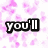 Pixelated text on a pink floral background with a gray rectangle in the bottom right corner.