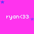 A static image with a bright pink background featuring repeated white text 'ryan<33' and scattered blue star shapes.