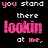 Animated text sequence on black background with pink and white pixelated letters displaying phrases like "you stand there looking at me," "i stand there looking at you," and "you know exactly what's on my mind."