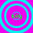 Four identical circular icons with cyan rings on a magenta background, each containing green text reading 'billy' at the center.