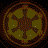 Animated sequence showing a circular emblem transitioning from dark brown to bright yellow with glowing effects, alongside static 'Star Wars Galaxies' text variants on black background.