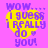 A static image with a bright pink background features four identical yellow heart shapes arranged in a , each containing purple text reading "WOW... I GUESS I REALLY DO YOU!"