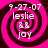 Four identical spiral-patterned icons with pink and dark brown colors, each displaying text elements including a date, names, and an ampersand.