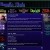 Pixelated blue interface with multiple horizontal text lines and small colored icons along the top edge.