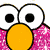 A close-up of a pink, glittery cartoon character with large white eyes and a yellow nose in an animated contact sheet frame.