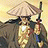 Pixelated image of a figure in traditional East Asian attire holding a staff, with text reading "AnimeIM" and "com" on a black background.