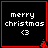 Four identical pixel-art display "merry christmas" text with a heart symbol, each bordered in red on black background