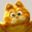 A 48x48 pixel animated contact sheet showing two frames of a Garfield-themed buddy icon with orange text and character imagery.