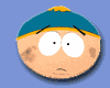 Six circular cartoon faces with teal hats and orange accents, alternating between wide eyes and closed eyes on a blue background.