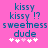 Pixelated text and heart symbols on a pink background with blue lettering, showing two animation frames where the fourth star changes from white to light pink.