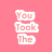 Pink background with white text reading "You Took The Out Of Lover" next to a heart-shaped hand gesture and broken red heart with text "So Its Over".