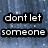 Pixelated text on a blue textured background with black outlines, arranged in multiple lines across the image.