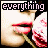 nine shows a person with red lips holding a pink flower, with text changing