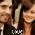 repeated images showing two people in formal attire with the word 'LOVE' displayed below each pair