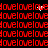 Red 'love' text repeats across black background with scattered white pixel artifacts.