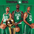 Green background with basketball players in green jerseys holding a trophy, text "BEAT LA!" appears in the top-right frame.