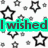 A static image with a white background filled with black star outlines and small gray dots, featuring text fragments in colored boxes.