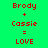 Green background with red text displaying 'Brody + Cassie = LOVE' in three , where the middle 's 'Cassie' text is highlighted in blue