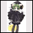 A 48x48 pixel buddy icon featuring a cartoon character with green hair and black clothing, paired with text reading "Anime IM" on the right side of a contact sheet layout.