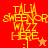 Pixelated yellow text forms a star shape on red and orange backgrounds with small stars below.