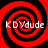 Four identical red and black spiral patterns arranged in a with white text "KDYdude" overlaid on each spiral
