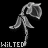 A grayscale flower icon with three distinct states: wilted, slightly opened, and fully open, displayed in a