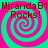 Four identical spiral patterns with alternating pink and teal colors, each containing text reading "MirandaB1 Rocks!" in dark red font.