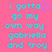 Pixelated cyan text on pink background with purple heart symbol, repeated in two