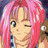 Pixelated anime-style character with pink hair and closed eyes on left, next to black background with white text "Anime IM" and stylized signature on right.