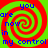 Four identical spiral with red and green swirls display blue text reading 'you are now in my control' on a bright background