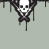 Pixelated skull and crossbones with dripping effect above the word 'murder' on a muted green background.
