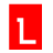 A static contact sheet showing two frames of an animated icon with a red rectangle containing a white 'L' on the left and scattered gray pixelated shapes on the right.