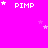 A bright pink background displays multiple 'PIMP' text instances with white stars, some stars animated to appear as if moving toward the text.