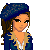 Pixel art contact sheet showing three frames of an animated icon featuring a female character in historical attire with text "January Babi" below.