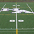 Pixelated football field image with goalposts and yard lines on green background, text "DMS" top right, "Football" bottom left, "Owns" bottom right.