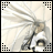 A 48x48 pixel animated buddy icon featuring a stylized anime character with flowing white hair and a black-and-white outfit, displayed alongside the text "Anime IM" on a black background in a contact sheet layout.