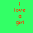 Four display red pixelated text 'i love a girl' on green and cyan backgrounds with no visible animation changes