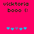 Pixelated text and symbols on a bright pink background with two identical static frames showing 'vicktoria b000 (:' above five blue/purple pixel icons.