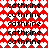 A pixelated image with repeated text 'cathrine' over a red and white heart pattern background.