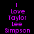 Purple text on black background reads 'I Love Taylor Lee Simpson' in two identical vertical with no visible animation changes