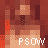 Pixelated animation of a character's face with red hair and orange accents, displaying three distinct eye expressions across frames.