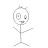 A contact sheet of an animated stick figure icon with repeated text "Don't hate me because I'm beautiful" on a black background, featuring a static white stick figure in the top-left corner and scrolling cyan text across multiple frames.