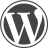 A grayscale circular icon with a stylized 'W' at center, surrounded by four curved shapes resembling leaves or wings, all enclosed within a double-ring border.