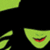 Green-skinned character with black hair and red lips appears in three , each displaying different green text on a black background